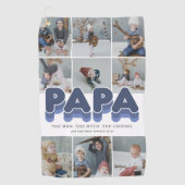 Papa Modern Foto Collage Golf Handtuch (Vorderseite)