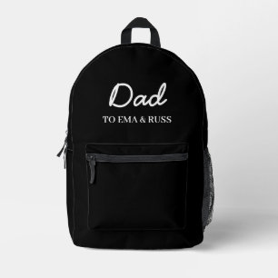 Papa Moderne Kindernamen Schwarzes Design Bedruckter Rucksack