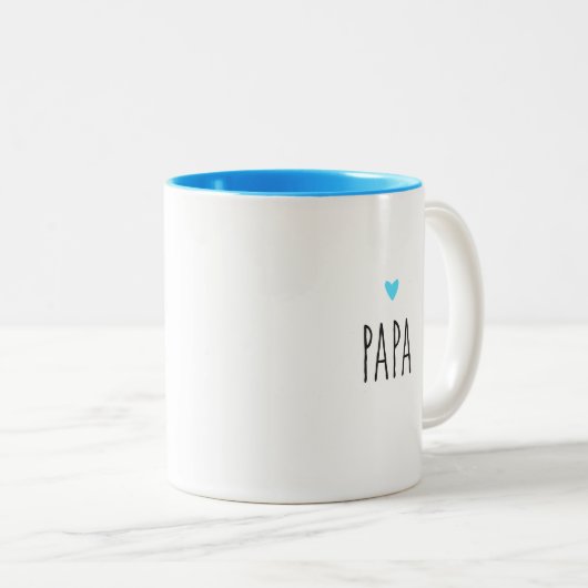 Papa | Moderne Vater - Herzfarbe Zweifarbige Tasse (VorderseiteRechts)