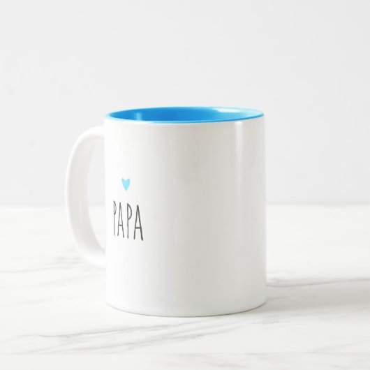 Papa | Moderne Vater - Herzfarbe Zweifarbige Tasse (Vorderseite Links)