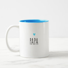 Papa | Moderne Vater - Herzfarbe Zweifarbige Tasse