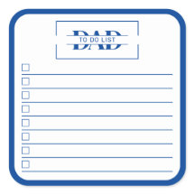 Papa modernes blaues Monogramm 3" To-Do-Liste