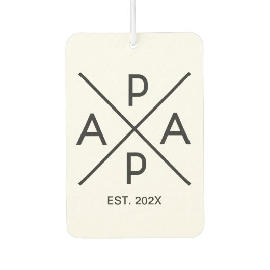 PAPA Monogramm-Design Autolufterfrischer (Vorderseite)