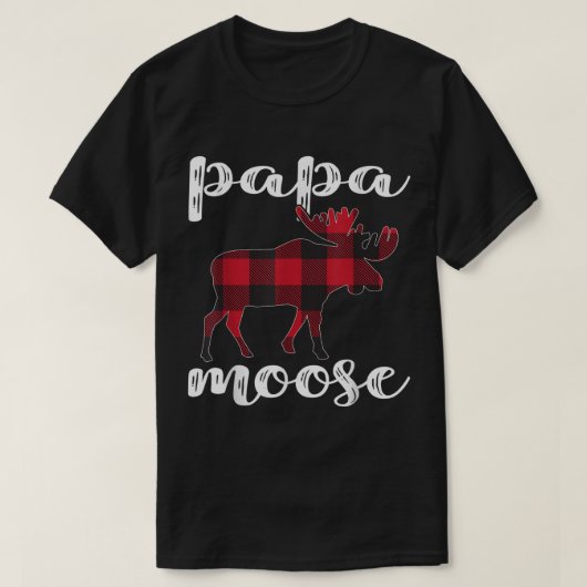 Papa Moose Buffalo Plaid Family Christmas T-Shirt (Design vorne)
