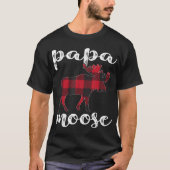 Papa Moose Buffalo Plaid Family Christmas T-Shirt (Vorderseite)