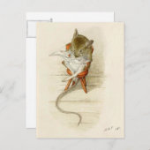 Papa Mouse Reading Newspaper Postkarte (Vorne/Hinten)