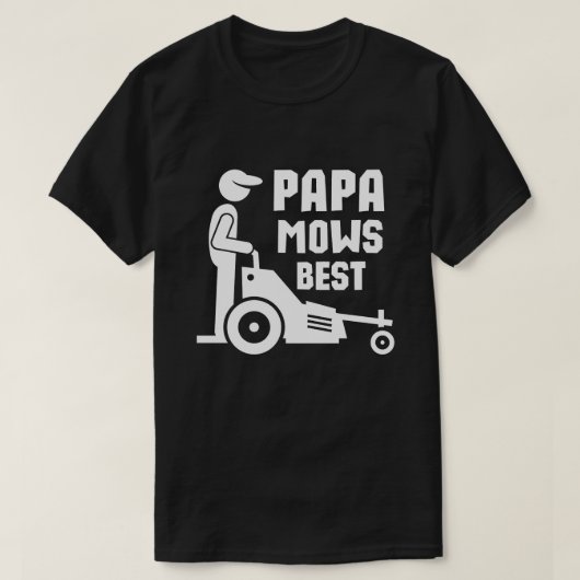 Papa Mows Best - Minimalistischer Rasenmäher Vater T-Shirt (Design vorne)