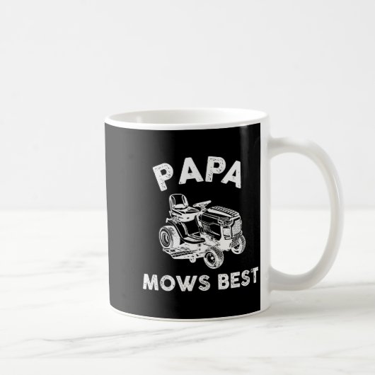 Papa Mows Funny Lawn Mower Father's Day Grandpa  Kaffeetasse (Rechts)