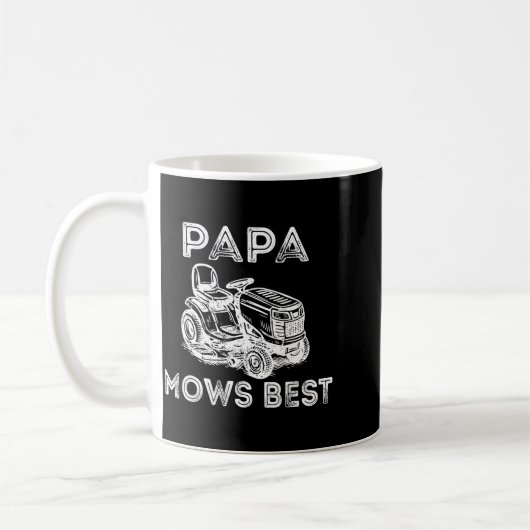 Papa Mows Funny Lawn Mower Father's Day Grandpa Kaffeetasse (Links)