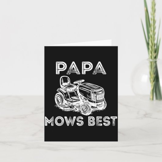 Papa Mows Funny Lawn Mower Father's Day Grandpa Karte (Vorderseite)