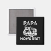 Papa Mows Funny Lawn Mower Father's Day Grandpa  Magnet (Vorderseite/Rückseite)