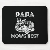 Papa Mows Funny Lawn Mower Father's Day Grandpa Mousepad (Vorne)