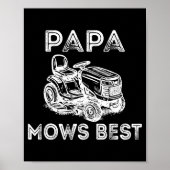 Papa Mows Funny Lawn Mower Father's Day Grandpa Poster (Vorne)