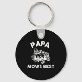 Papa Mows Funny Lawn Mower Father's Day Grandpa Schlüsselanhänger (Vorderseite)