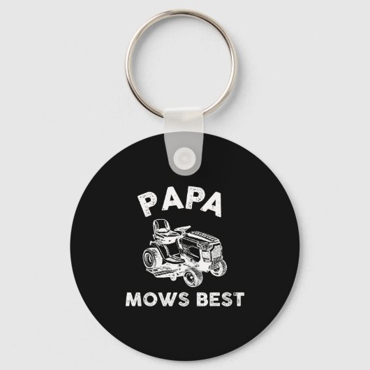 Papa Mows Funny Lawn Mower Father's Day Grandpa Schlüsselanhänger (Vorderseite)