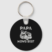 Papa Mows Funny Lawn Mower Father's Day Grandpa Schlüsselanhänger (Vorderseite)