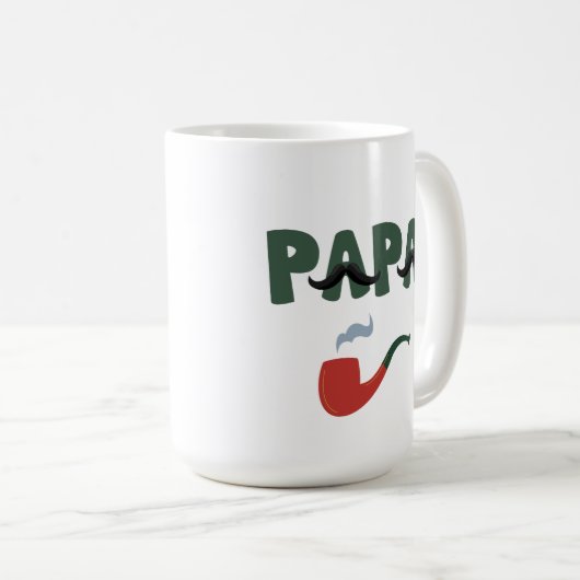 Papa mustache funny fathers day  kaffeetasse (VorderseiteRechts)