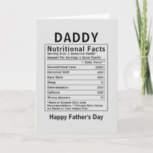Papa Nährstoff Fakten Vatertagsgeschenke Karte