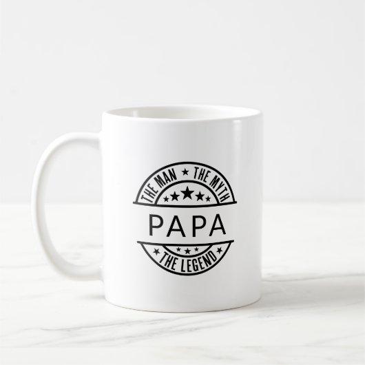 Papa nennt den Mann, den Mythos, die Legende Kaffeetasse (Links)