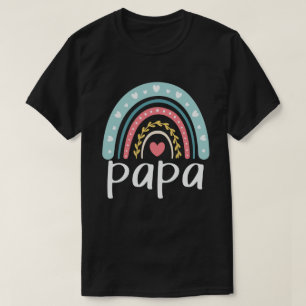 Papa Niedlicher Vater Familie Matching Regenbogen T-Shirt
