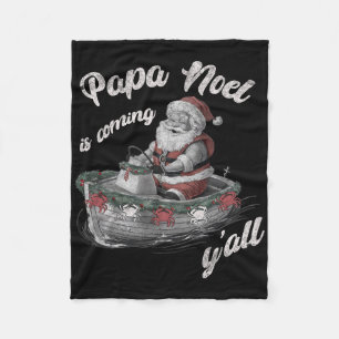 Papa Noel kommt Cajun-Weihnachten Louisiana Fleecedecke