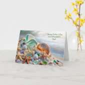 Papa oder Vater Frohen Vatertag Ocean Beach Karte (Gelbe Blume)