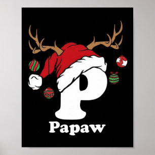 Papa of Family Christmas 2024 Matching Santa Elf Poster