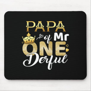 Papa of Mr Onederful Birthday First One derful Mat Mousepad
