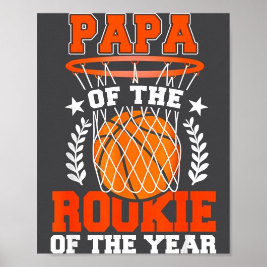 Papa Of Rookie 1st Basketball Bday Theme Matching  Poster (Vorne)