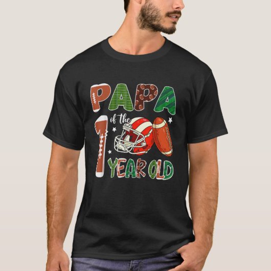 Papa Of The 1 Year Old Football Themed 1st Birthda T-Shirt (Vorderseite)