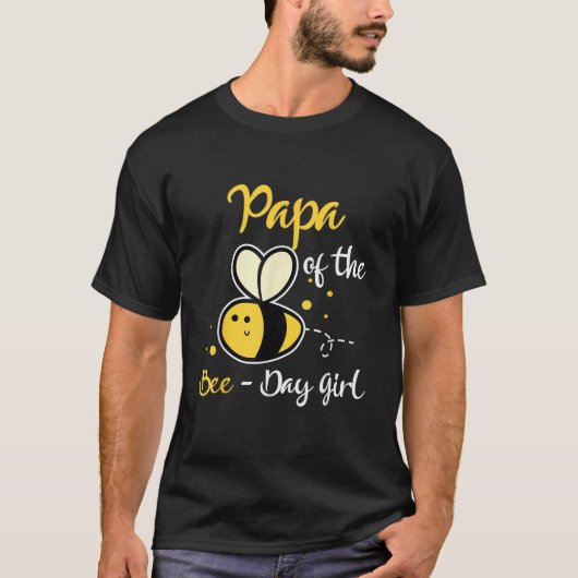 Papa Of The Bee Day Girl Birthday Party  T-Shirt (Vorderseite)