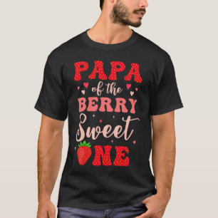 Papa of the Berry Sweet One Strawberry 1st Birthda T-Shirt