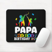 Papa Of The Birthday Boy Autism Awareness Support  Mousepad (Mit Mouse)