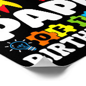 Papa Of The Birthday Boy Autism Awareness Support  Poster (Ecke)