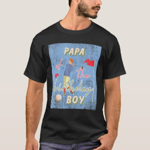 Papa of the Birthday Boy Golf Thema Matching Famil T-Shirt