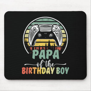 Papa of the Birthday Boy Video Gamer Matching Fami Mousepad
