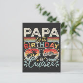 Papa of the Birthday Cruiser Postkarte (Stehend Vorderseite)