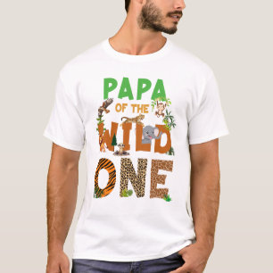 Papa of the Birthday Wild One Safari Birthday Boy T-Shirt