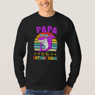Papa Of The Shark Birthday Family Matching Birthda T-Shirt
