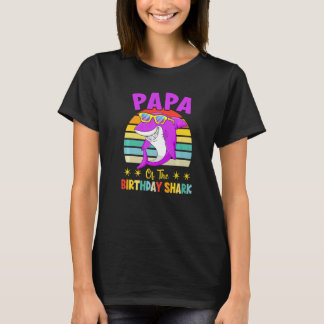 Papa Of The Shark Birthday Family Matching Birthda T-Shirt