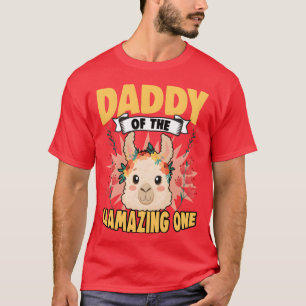 Papa Ofhe Lustiger Blumiger Lama Für Einen Vater H T-Shirt