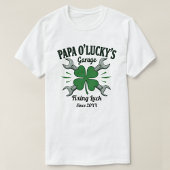 Papa O'Lucky's Garage Irish Kleeblatt Auto Reparat T-Shirt