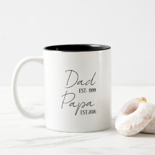 Papa & Opa EST Personalisiert Neues Opa-Geschenk Zweifarbige Tasse