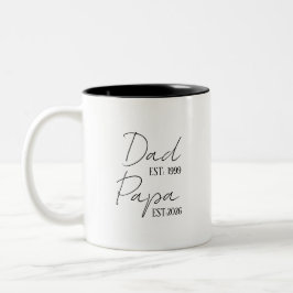 Papa & Opa EST Personalisiert | Neues Opa-Geschenk Zweifarbige Tasse