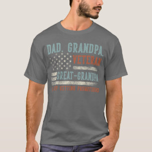 Papa Opa Veteran Urgroßvater USA-Flagge Vater T-Shirt