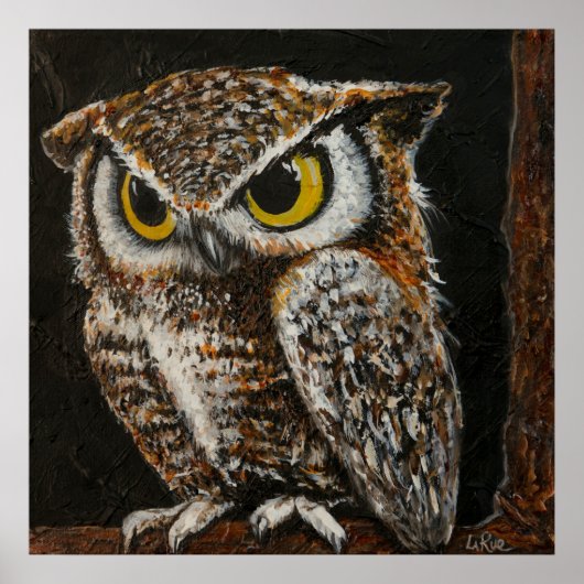 Papa Owl, Vogel Wise Feathers Poster (Vorne)