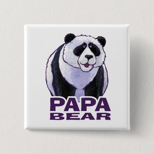 Papa Panda Bear Button (Vorderseite)