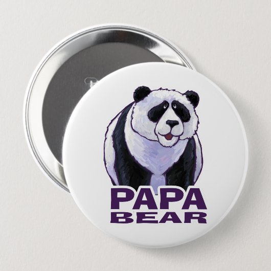 Papa Panda Bear Button (Vorne & Hinten)
