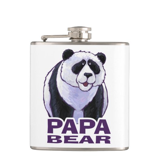 Papa Panda Bear Flachmann (Vorderseite)