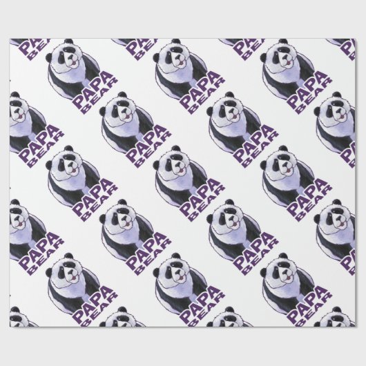 Papa Panda Bear Geschenkpapier (Flach)